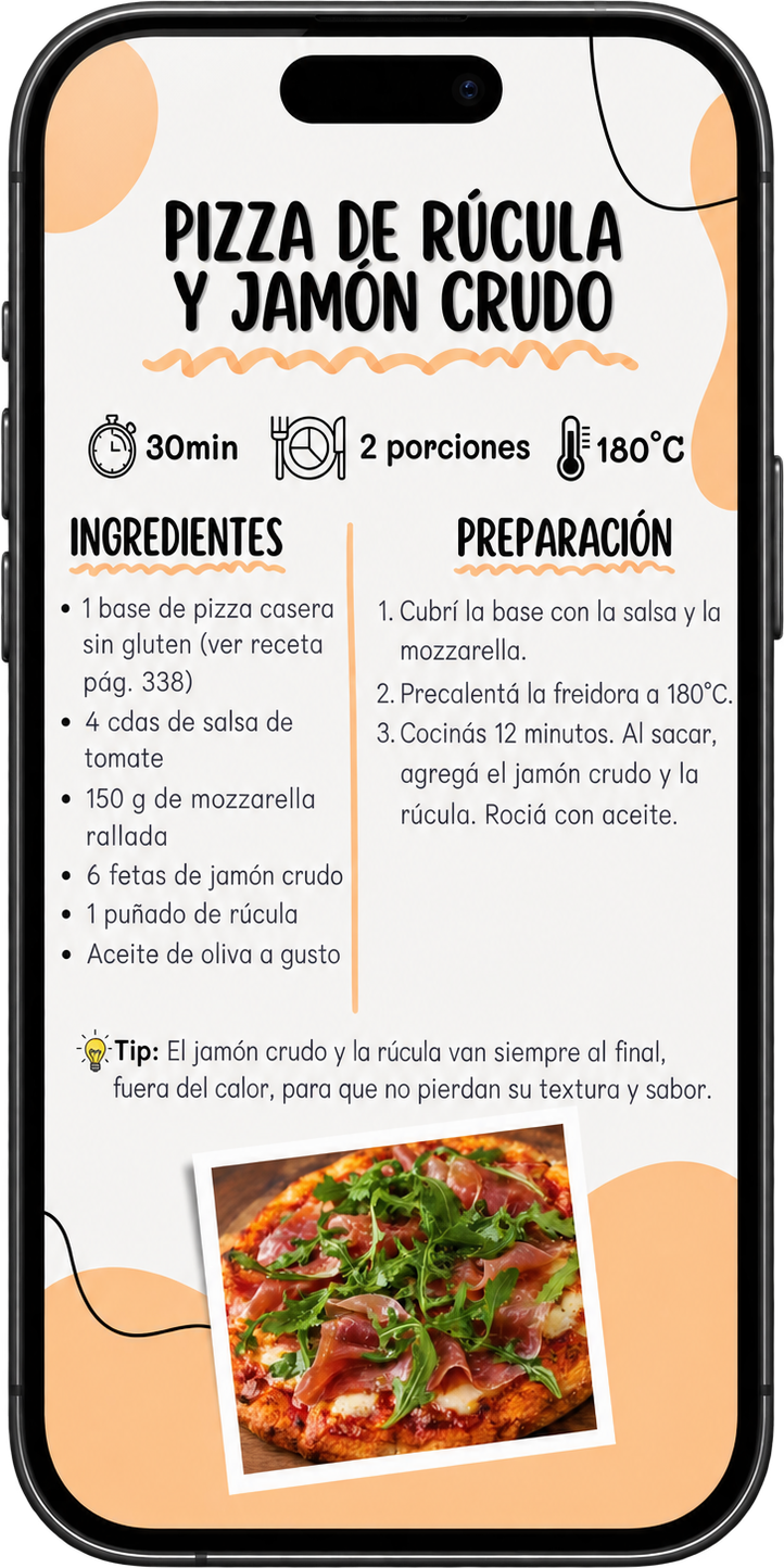 Receta de pizza de rúcula