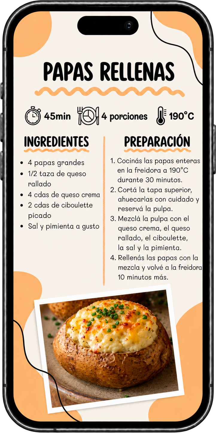 Receta de papas rellenas