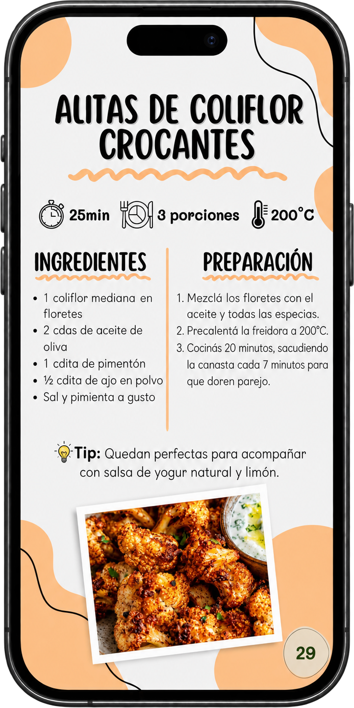 Receta de alitas de coliflor crocantes